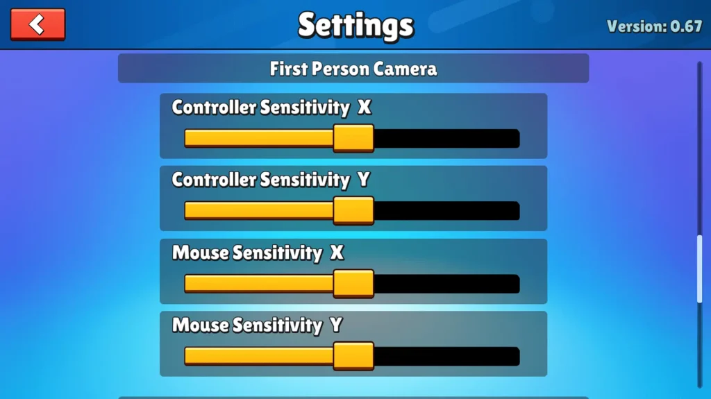 stumble guys first person settings