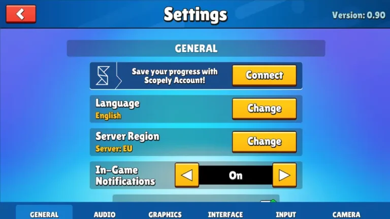 stumble guys settings screen