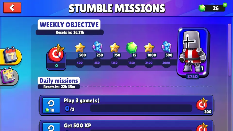 stumble guys missions screen
